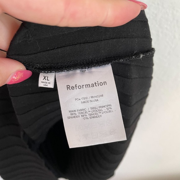 Reformation Black Mel Ribbed Dress - Picture 5 of 8